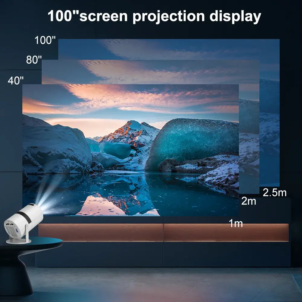 Mini Projector Hy310 W 5G Wifi Bt5.1 Android 4K Film Van Hd Hy310 Draagbare Projctor Home Cinema 720P Outdoor Beamer