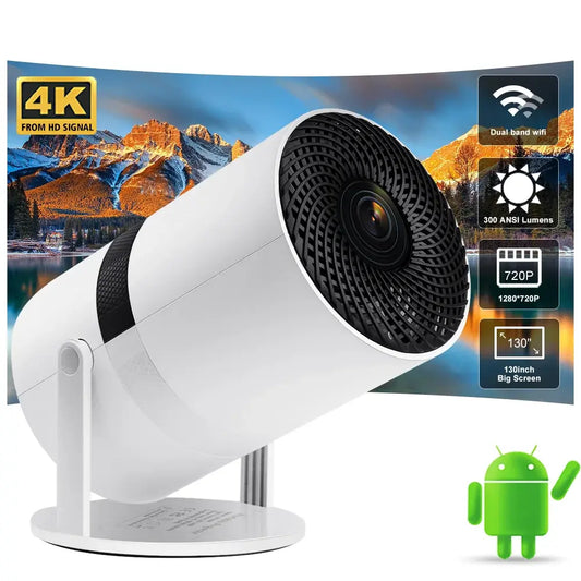 Mini Projector Hy310 W 5G Wifi Bt5.1 Android 4K Film Van Hd Hy310 Draagbare Projctor Home Cinema 720P Outdoor Beamer